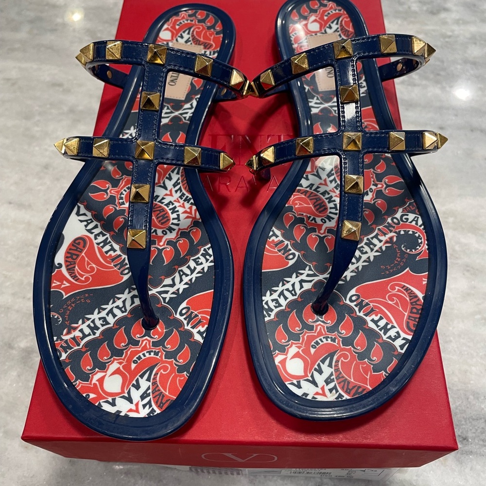 Valentino Studded Sandals with Patterned Sole Size 42